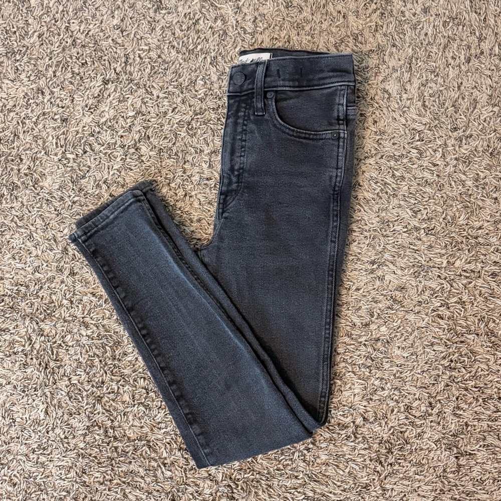 Madewell 10” High-Rise Skinny Jeans | Washed Black | Size 25P Petite